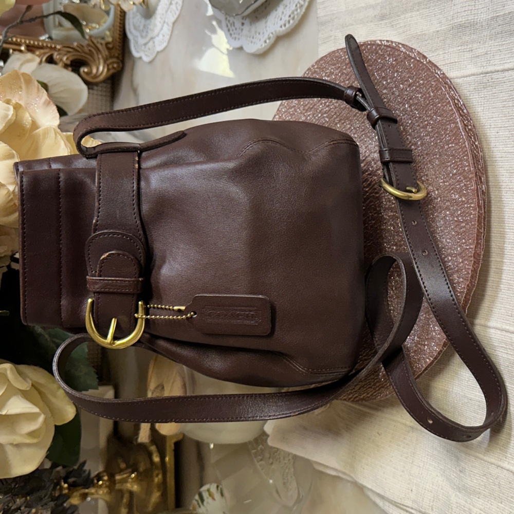 Coach  Vintage Dark Brown Leather Crossbody Bag